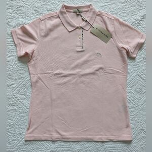 Burberry Soft Pink Short Sleeve Polo Tee